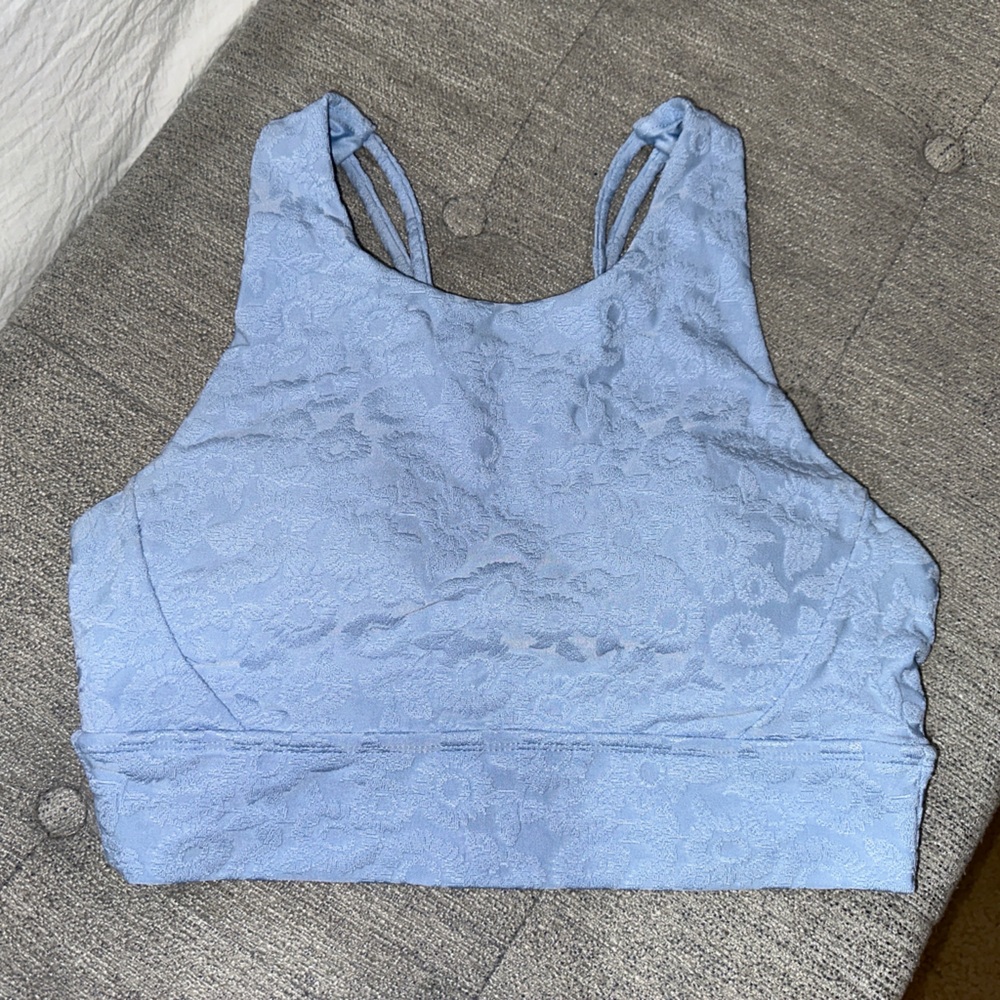 EUC Buffbunny FlowerPower Tuxedo Blue Sports Bra
